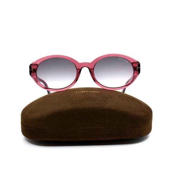 TOM FORD GENEVIEVE TF916/S 81B SHINY VIOLET SMOKE SUNGLASSES - Picture 9 of 14